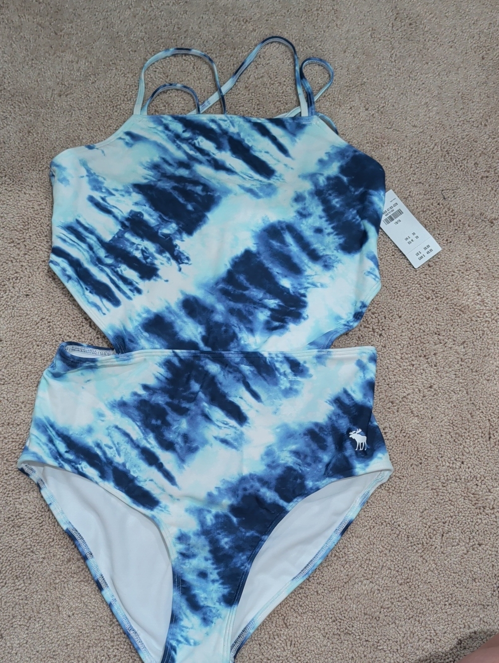 Abercrombie Kids Blue Tie-Dye One Piece Swimsuit